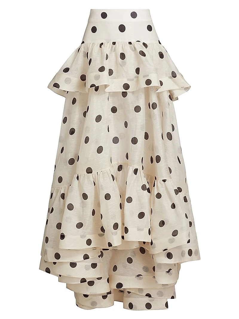 Crush Polka Dot Tiered Maxi Skirt