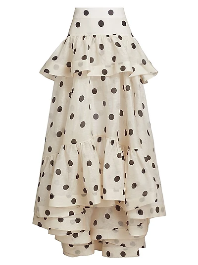 Crush Polka Dot Tiered Maxi Skirt
