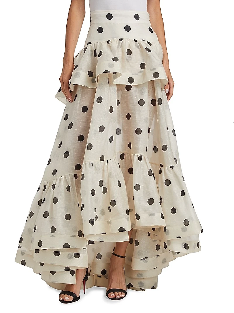 Crush Polka Dot Tiered Maxi Skirt