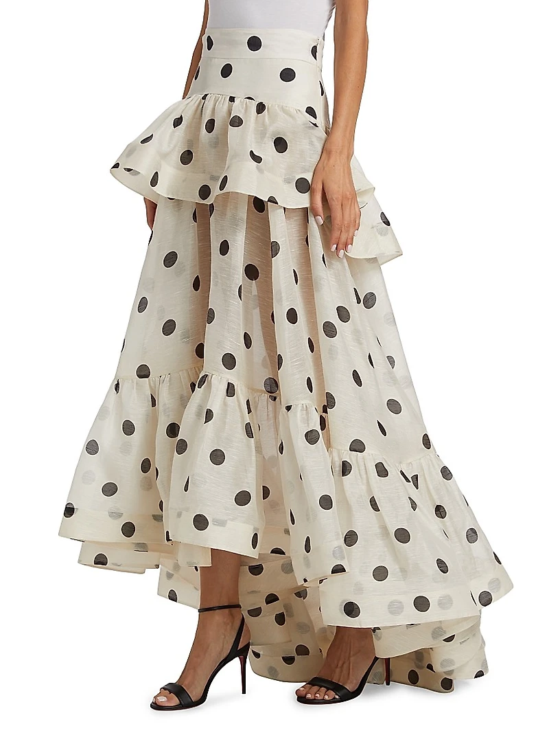 Crush Polka Dot Tiered Maxi Skirt