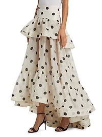 Crush Polka Dot Tiered Maxi Skirt