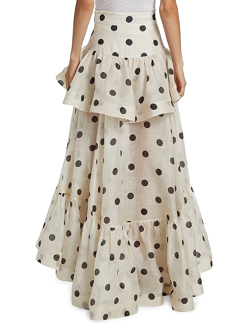 Crush Polka Dot Tiered Maxi Skirt