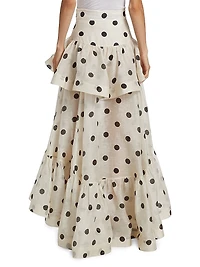 Crush Polka Dot Tiered Maxi Skirt