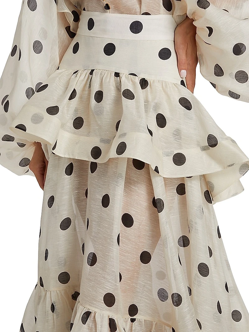 Crush Polka Dot Tiered Maxi Skirt