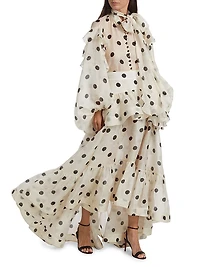 Crush Polka Dot Tiered Maxi Skirt