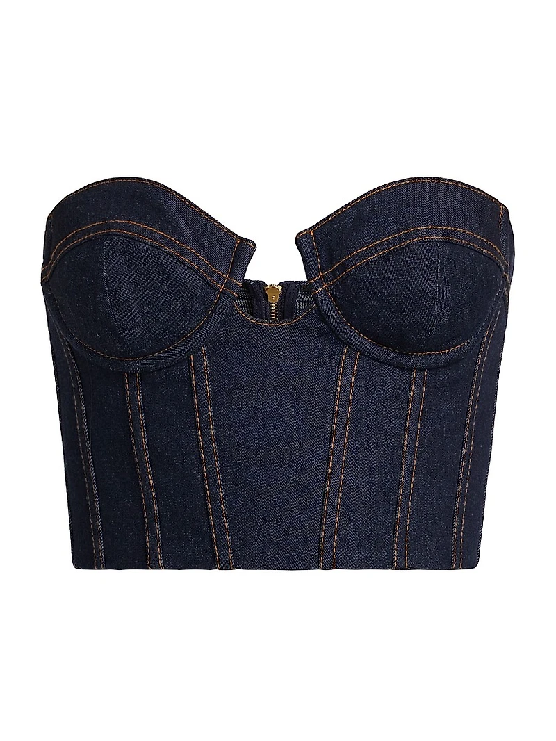 Crush Denim Corset Top
