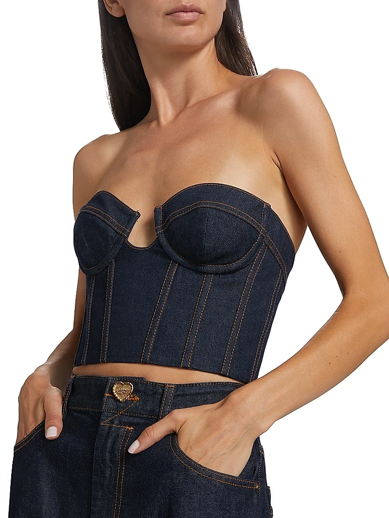 Crush Denim Corset Top