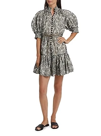 Wylie Lantern Cotton Minidress