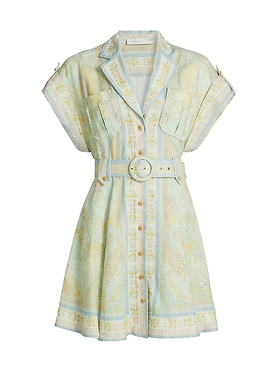 Acacia Linen Mini Shirtdress