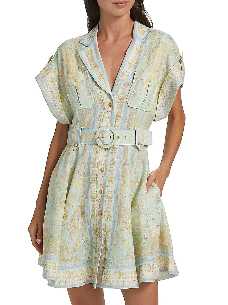 Acacia Linen Mini Shirtdress
