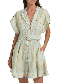 Acacia Linen Mini Shirtdress