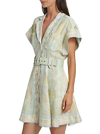 Acacia Linen Mini Shirtdress
