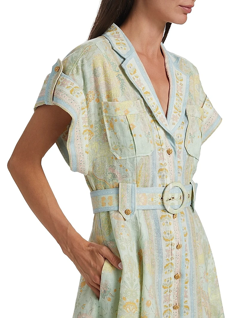 Acacia Linen Mini Shirtdress