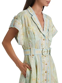 Acacia Linen Mini Shirtdress