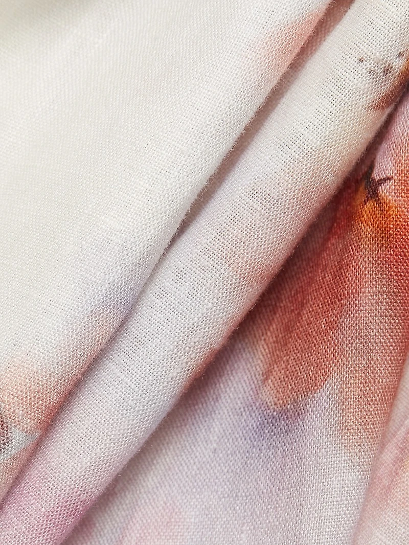 Crush Floral Linen Midi-Dress