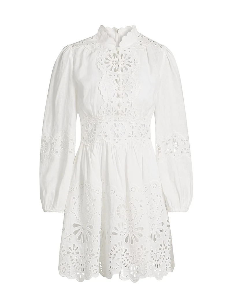 Acacia Broderie Linen Minidress