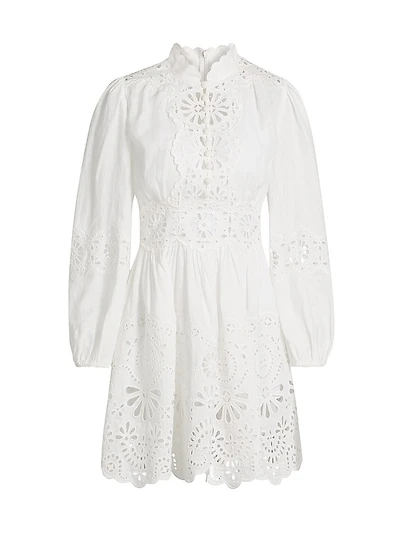Acacia Broderie Linen Minidress