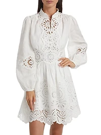 Acacia Broderie Linen Minidress