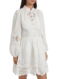 Acacia Broderie Linen Minidress