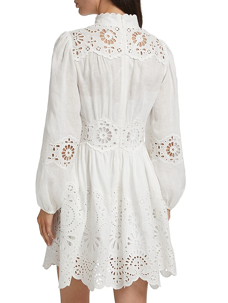 Acacia Broderie Linen Minidress