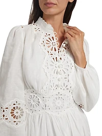 Acacia Broderie Linen Minidress