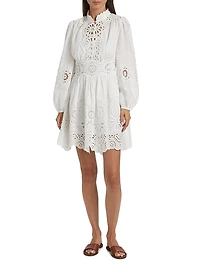 Acacia Broderie Linen Minidress