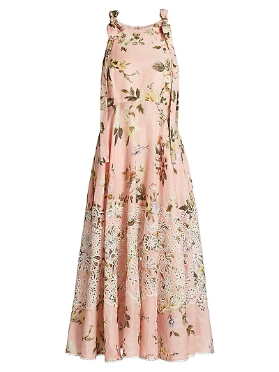 Acacia Floral Broderie Midi-Dress