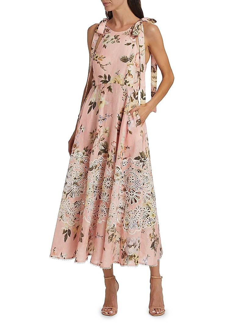 Acacia Floral Broderie Midi-Dress