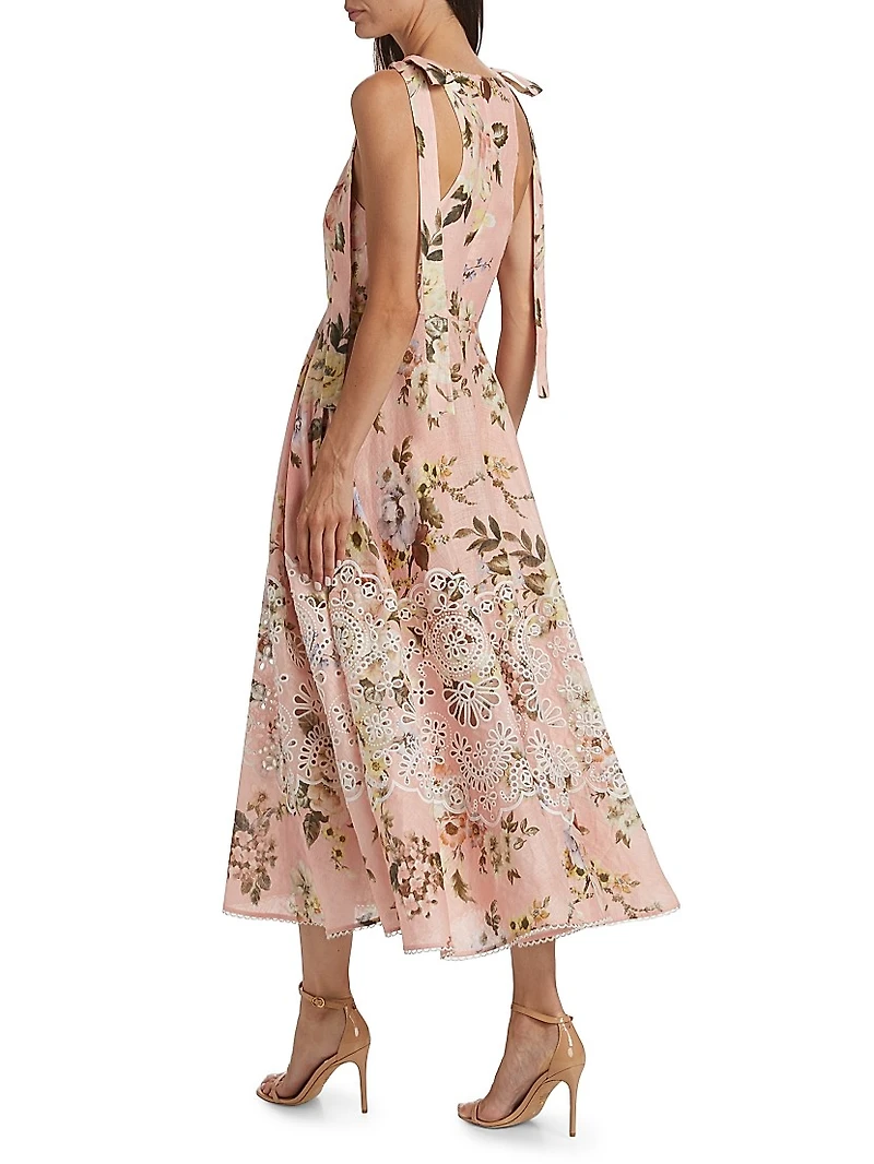 Acacia Floral Broderie Midi-Dress