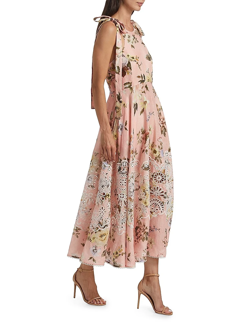 Acacia Floral Broderie Midi-Dress