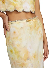 Crush Scalloped Midi-Skirt