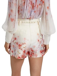Crush Floral Pleated Shorts