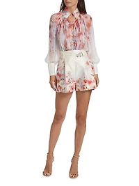 Crush Floral Pleated Shorts