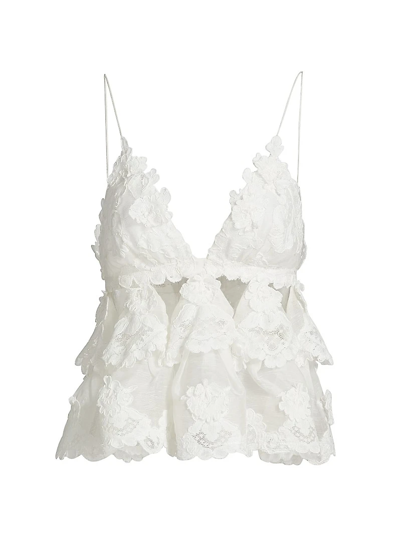Crush Lace Motif Tiered Top