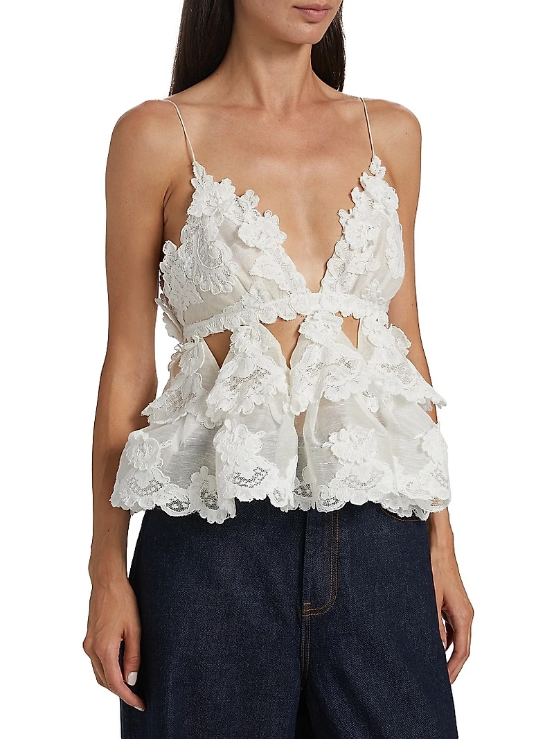 Crush Lace Motif Tiered Top
