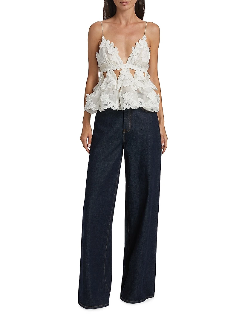 Crush Lace Motif Tiered Top