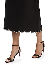 Crush Scalloped Midi-Skirt