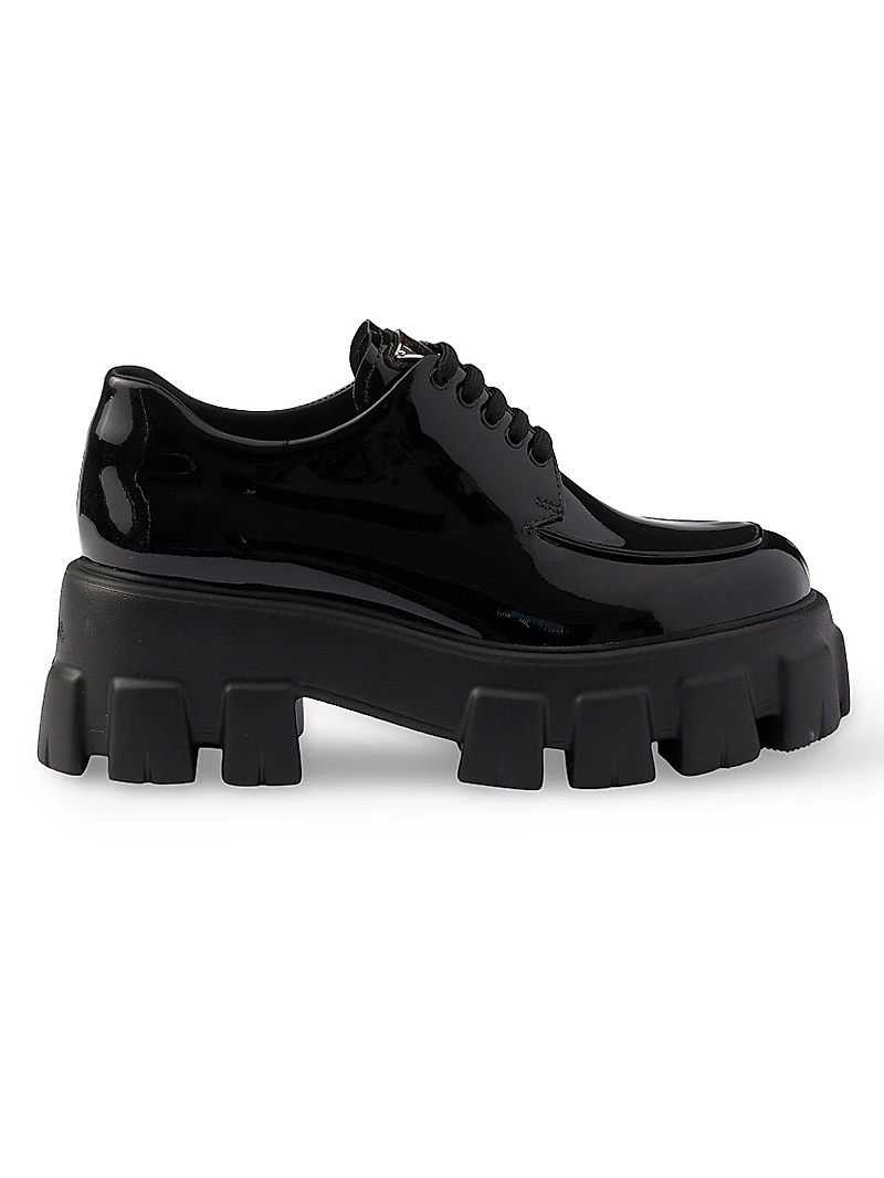 Women's Monolith Patent Leather Lace-Up Shoes