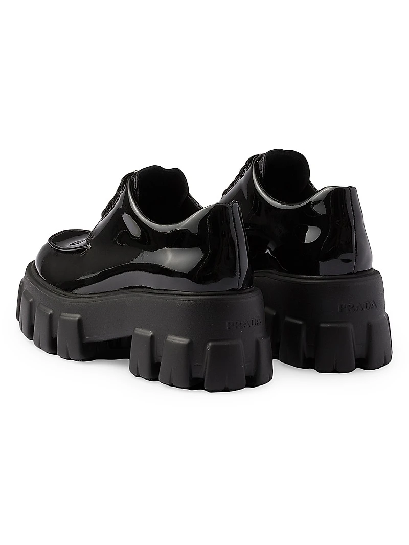 Women's Monolith Patent Leather Lace-Up Shoes
