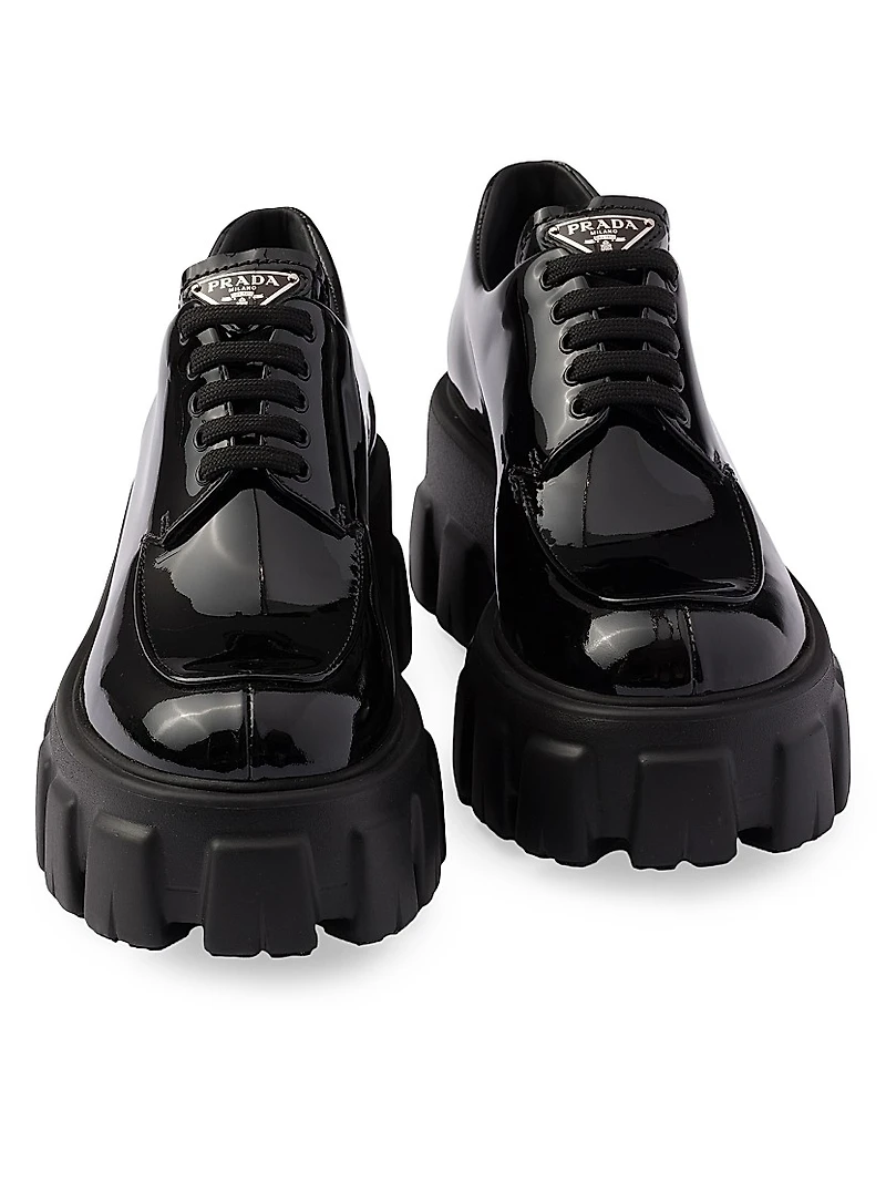 Women's Monolith Patent Leather Lace-Up Shoes