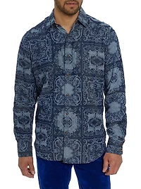 Ikebana Damask Cotton Shirt