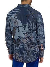 Ikebana Damask Cotton Shirt