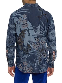 Ikebana Damask Cotton Shirt