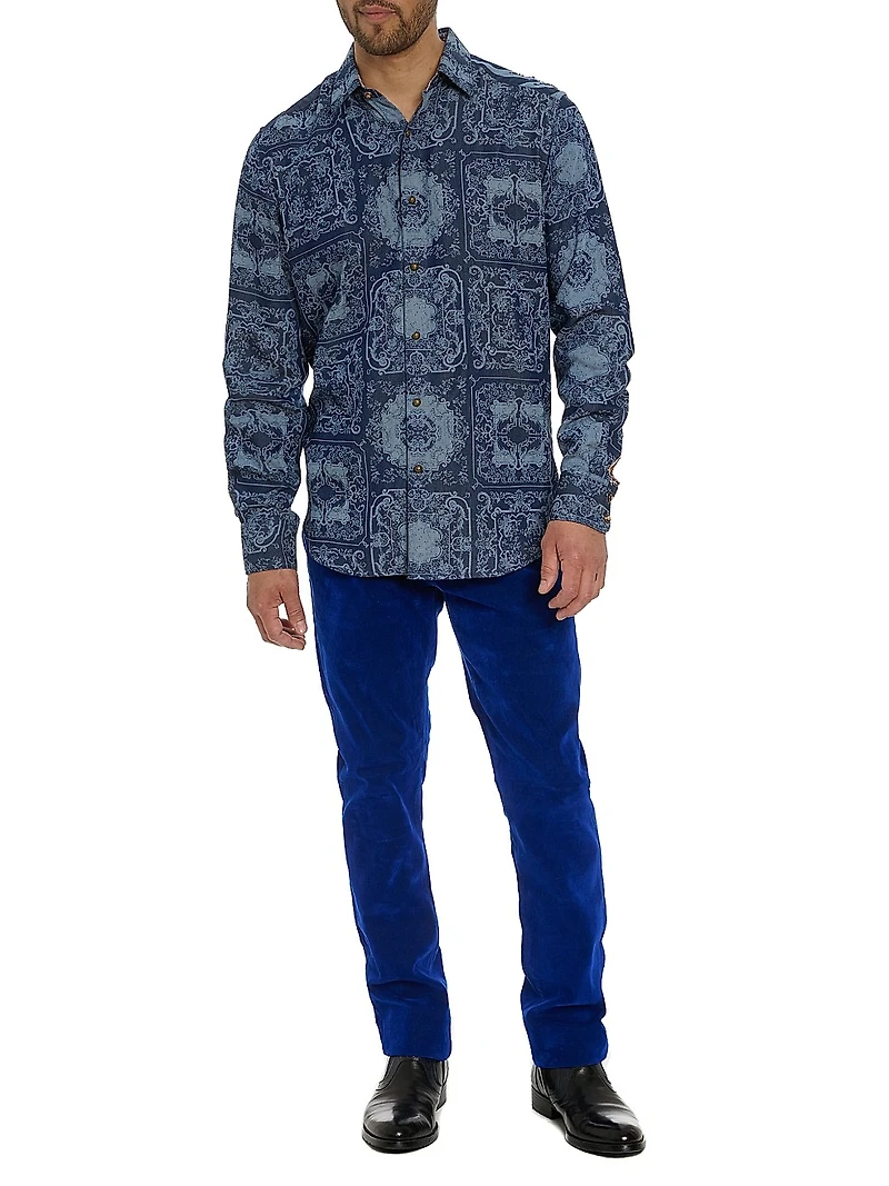 Ikebana Damask Cotton Shirt