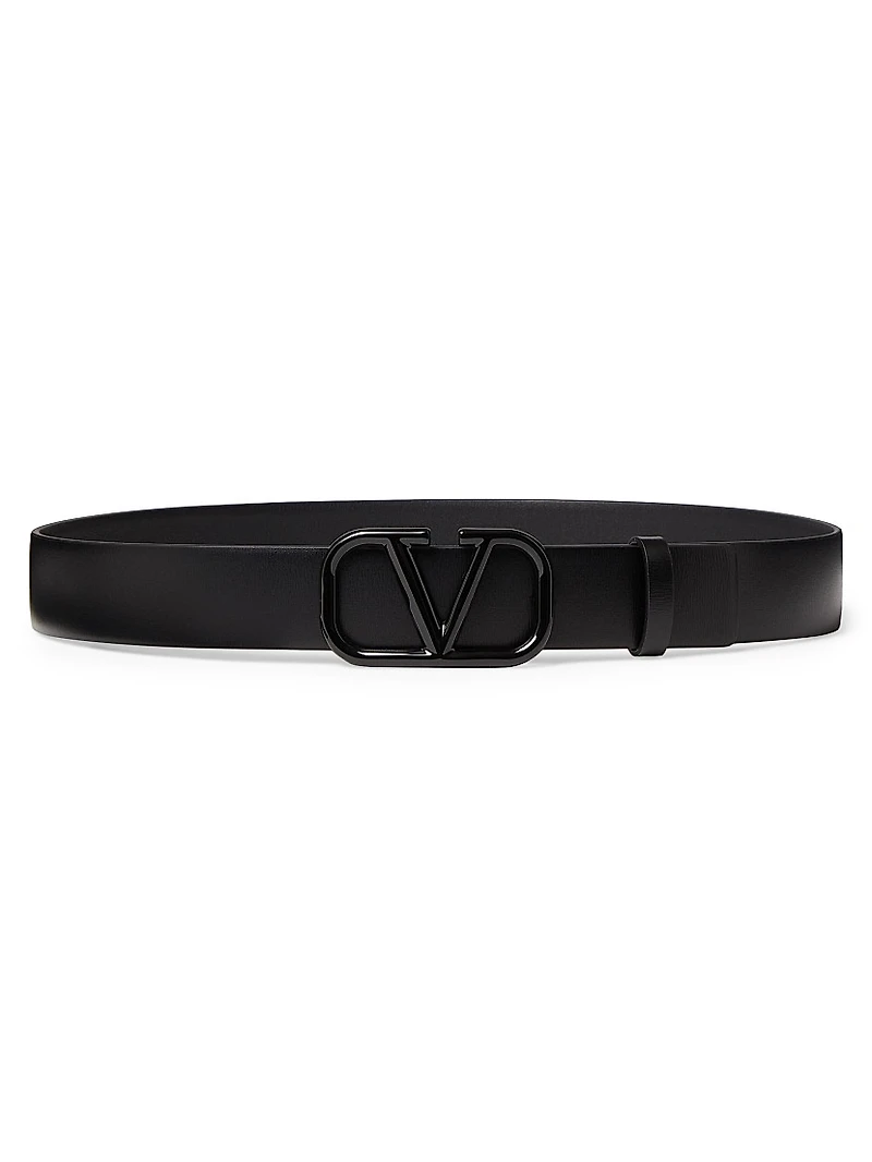 VLogo Signature Belt in Shiny Calfskin 30MM