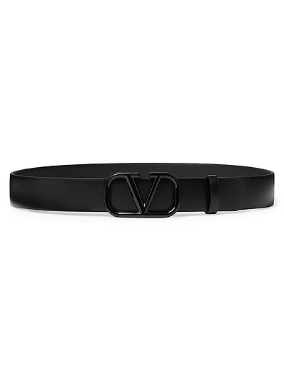 VLogo Signature Belt in Shiny Calfskin 30MM