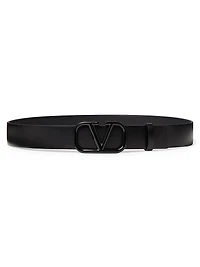 VLogo Signature Belt in Shiny Calfskin 30MM