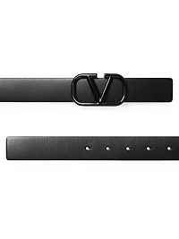 VLogo Signature Belt in Shiny Calfskin 30MM