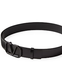 VLogo Signature Belt in Shiny Calfskin 30MM