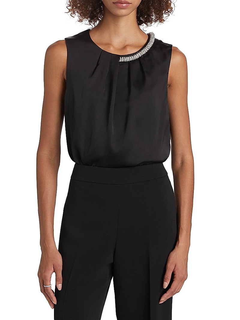 Lily Satin & Crystal Top